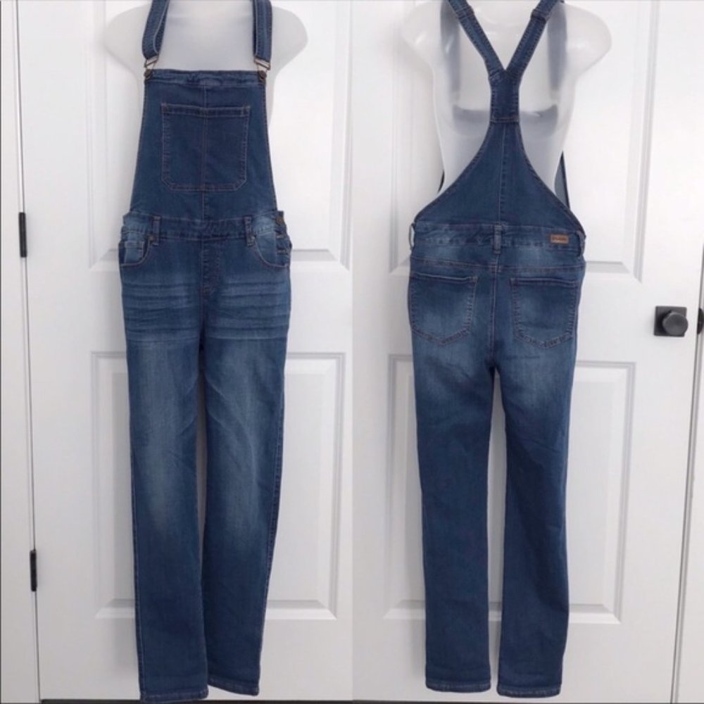 Enjean Dark Wash Denim Overalls - Picture 3 of 6